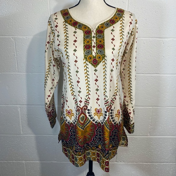 Maple Clothing Indian Kurti Top Tunic Printed Blouse - Picture 2 of 9